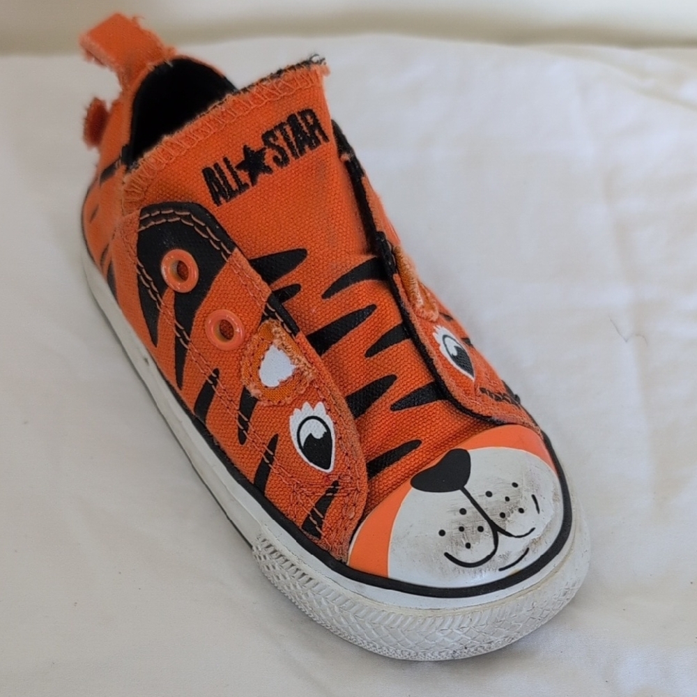 Kids Converse Tiger Print Orange Sneakers